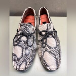 NWT John Richmond Gray and White Snakeskin Loafers